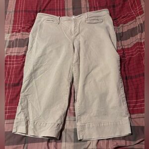 Loft Plus Womens High waist wide leg cropped capris tan size 20